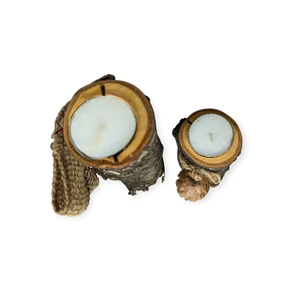 Wood Tea Light Holders Fall Autumn Thanksgiving Winter Decor